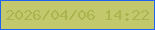 文字の大きさ：3、枠の色：2063f3、背景の色：c3c86c、文字の色：aab54f 無料ブログパーツのブログ時計