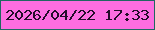 文字の大きさ：3、枠の色：206761、背景の色：fd6de0、文字の色：260d2a 無料ブログパーツのブログ時計