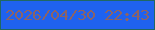 文字の大きさ：4、枠の色：206863、背景の色：1f62ef、文字の色：8c6365 無料ブログパーツのブログ時計