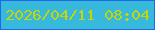 文字の大きさ：5、枠の色：2068e8、背景の色：37b9dc、文字の色：c6d50b 無料ブログパーツのブログ時計