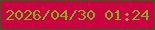 文字の大きさ：2、枠の色：206917、背景の色：cb0241、文字の色：7ab61f 無料ブログパーツのブログ時計