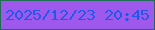 文字の大きさ：1、枠の色：206d56、背景の色：9e58eb、文字の色：1f59e9 無料ブログパーツのブログ時計