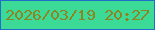 文字の大きさ：1、枠の色：206ec9、背景の色：3bdb97、文字の色：8f8424 無料ブログパーツのブログ時計
