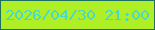 文字の大きさ：2、枠の色：207061、背景の色：aeef25、文字の色：4ad8ca 無料ブログパーツのブログ時計