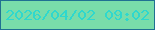 文字の大きさ：4、枠の色：207092、背景の色：79dcaa、文字の色：2fd8cd 無料ブログパーツのブログ時計