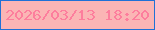 文字の大きさ：1、枠の色：2071d6、背景の色：fbb5b5、文字の色：fd7e9d 無料ブログパーツのブログ時計