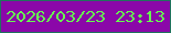 文字の大きさ：5、枠の色：20725e、背景の色：8b07a9、文字の色：67fa50 無料ブログパーツのブログ時計