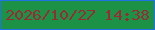 文字の大きさ：4、枠の色：2072e5、背景の色：1c9246、文字の色：9a2b36 無料ブログパーツのブログ時計