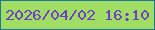 文字の大きさ：4、枠の色：20759a、背景の色：a0dd63、文字の色：703fc3 無料ブログパーツのブログ時計