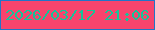 文字の大きさ：1、枠の色：2075c8、背景の色：f7446d、文字の色：13c599 無料ブログパーツのブログ時計