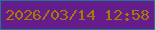 文字の大きさ：5、枠の色：207698、背景の色：651d8c、文字の色：a67b04 無料ブログパーツのブログ時計