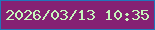 文字の大きさ：2、枠の色：2076ba、背景の色：852173、文字の色：c7f7bc 無料ブログパーツのブログ時計