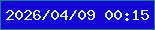 文字の大きさ：5、枠の色：207993、背景の色：1506d6、文字の色：ddf98d 無料ブログパーツのブログ時計