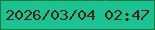 文字の大きさ：5、枠の色：207a36、背景の色：1ac394、文字の色：4e200e 無料ブログパーツのブログ時計