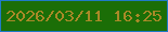 文字の大きさ：5、枠の色：207ac7、背景の色：1b6e07、文字の色：a88928 無料ブログパーツのブログ時計