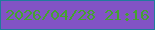 文字の大きさ：5、枠の色：207b9d、背景の色：8253c5、文字の色：45a230 無料ブログパーツのブログ時計