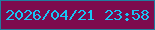 文字の大きさ：4、枠の色：207c9f、背景の色：7d0a4e、文字の色：17c6f5 無料ブログパーツのブログ時計