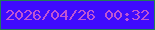 文字の大きさ：2、枠の色：207e57、背景の色：3f0bfd、文字の色：bf55d3 無料ブログパーツのブログ時計