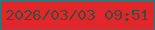 文字の大きさ：1、枠の色：207e7e、背景の色：e1262c、文字の色：464639 無料ブログパーツのブログ時計