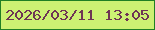 文字の大きさ：5、枠の色：207f24、背景の色：cdf173、文字の色：6e3554 無料ブログパーツのブログ時計