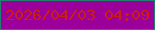 文字の大きさ：3、枠の色：20806d、背景の色：9b019a、文字の色：cc1f14 無料ブログパーツのブログ時計