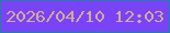 文字の大きさ：2、枠の色：2081a3、背景の色：7943f7、文字の色：d3ac94 無料ブログパーツのブログ時計