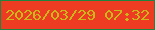 文字の大きさ：2、枠の色：208441、背景の色：ed3c21、文字の色：cab719 無料ブログパーツのブログ時計