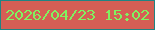 文字の大きさ：4、枠の色：208483、背景の色：d55e55、文字の色：80f260 無料ブログパーツのブログ時計