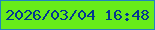 文字の大きさ：2、枠の色：2085be、背景の色：67ed1a、文字の色：023791 無料ブログパーツのブログ時計
