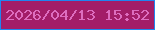 文字の大きさ：3、枠の色：2085f0、背景の色：a31d68、文字の色：dd6dbf 無料ブログパーツのブログ時計