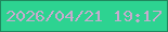 文字の大きさ：2、枠の色：20875e、背景の色：2dd391、文字の色：c7abce 無料ブログパーツのブログ時計
