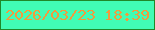 文字の大きさ：3、枠の色：208829、背景の色：41fcb5、文字の色：f29a3d 無料ブログパーツのブログ時計