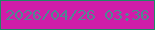 文字の大きさ：4、枠の色：208965、背景の色：d01da9、文字の色：4f8792 無料ブログパーツのブログ時計