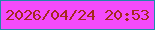 文字の大きさ：5、枠の色：2089aa、背景の色：f44bfb、文字の色：a42a1f 無料ブログパーツのブログ時計