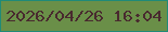 文字の大きさ：5、枠の色：208a77、背景の色：6a8f48、文字の色：492a2f 無料ブログパーツのブログ時計