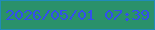 文字の大きさ：3、枠の色：208bb9、背景の色：2a916a、文字の色：334eee 無料ブログパーツのブログ時計