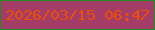 文字の大きさ：4、枠の色：208c21、背景の色：a33c66、文字の色：ee4d08 無料ブログパーツのブログ時計