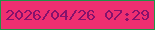 文字の大きさ：4、枠の色：209448、背景の色：ef2f71、文字の色：86126c 無料ブログパーツのブログ時計