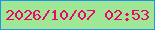 文字の大きさ：3、枠の色：2094e5、背景の色：9fe695、文字の色：e9066e 無料ブログパーツのブログ時計