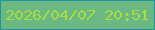 文字の大きさ：1、枠の色：2095a2、背景の色：6cb882、文字の色：a5dd42 無料ブログパーツのブログ時計