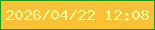 文字の大きさ：5、枠の色：20961a、背景の色：fbc03a、文字の色：fbff93 無料ブログパーツのブログ時計