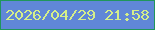 文字の大きさ：4、枠の色：20965b、背景の色：6087d7、文字の色：d5ef8a 無料ブログパーツのブログ時計