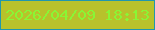 文字の大きさ：3、枠の色：2097ad、背景の色：b8c22b、文字の色：89f635 無料ブログパーツのブログ時計