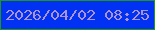 文字の大きさ：3、枠の色：209814、背景の色：0131f3、文字の色：ad92d6 無料ブログパーツのブログ時計