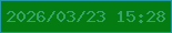 文字の大きさ：2、枠の色：2098a5、背景の色：057c12、文字の色：34a564 無料ブログパーツのブログ時計