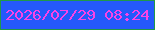 文字の大きさ：4、枠の色：209948、背景の色：2559fb、文字の色：fb43e6 無料ブログパーツのブログ時計