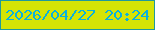 文字の大きさ：5、枠の色：20999c、背景の色：d5e405、文字の色：0bb1dc 無料ブログパーツのブログ時計