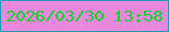 文字の大きさ：2、枠の色：2099b6、背景の色：ea88dd、文字の色：06d921 無料ブログパーツのブログ時計