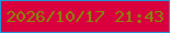 文字の大きさ：2、枠の色：2099db、背景の色：da003d、文字の色：868a08 無料ブログパーツのブログ時計