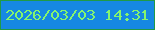 文字の大きさ：4、枠の色：209a47、背景の色：1688e3、文字の色：85f46e 無料ブログパーツのブログ時計